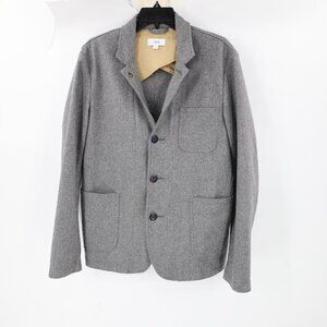 Closed Worker Jacket Mens 38 Wool Blend Three Button patch Pockets houndstooth